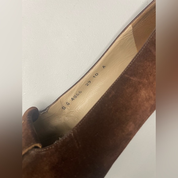 Salvatore Ferragamo Vintage Brown Suede Women’s Loafer Heel Fringe Bow Size 9 - Picture 5 of 16